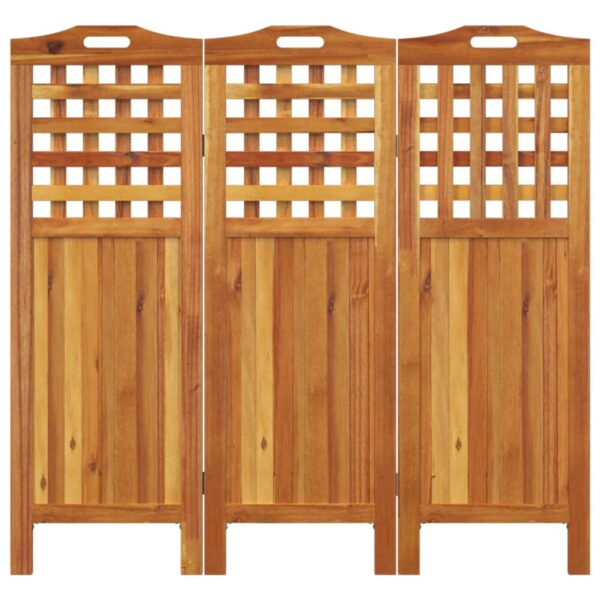 vidaXL 3-Panel Room Divider 47.8"x0.8"x45.3" Solid Wood Acacia - Image 5