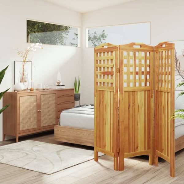 vidaXL 3-Panel Room Divider 47.8"x0.8"x45.3" Solid Wood Acacia