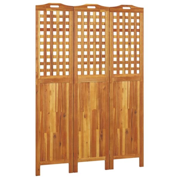 vidaXL 3-Panel Room Divider 47.8"x0.8"x70.9" Solid Wood Acacia - Image 2