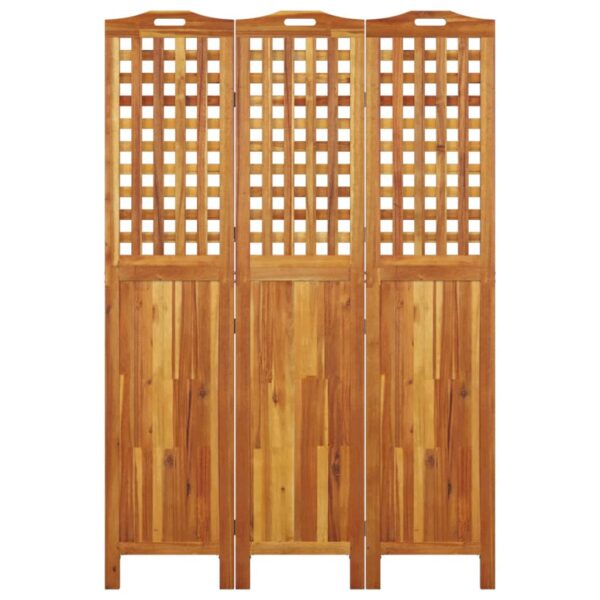 vidaXL 3-Panel Room Divider 47.8"x0.8"x70.9" Solid Wood Acacia - Image 5