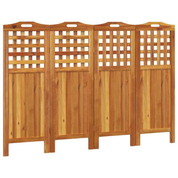 vidaXL 4-Panel Room Divider 63.8"x0.8"x45.3" Solid Wood Acacia - Image 2