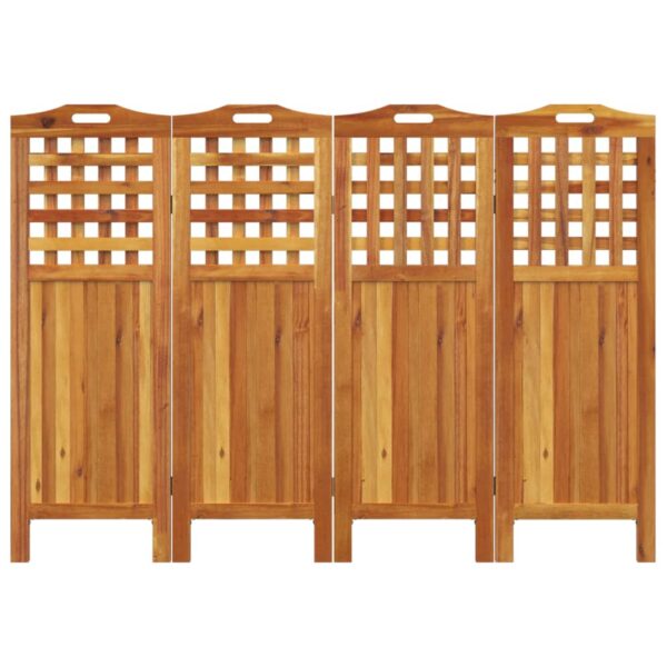 vidaXL 4-Panel Room Divider 63.8"x0.8"x45.3" Solid Wood Acacia - Image 5