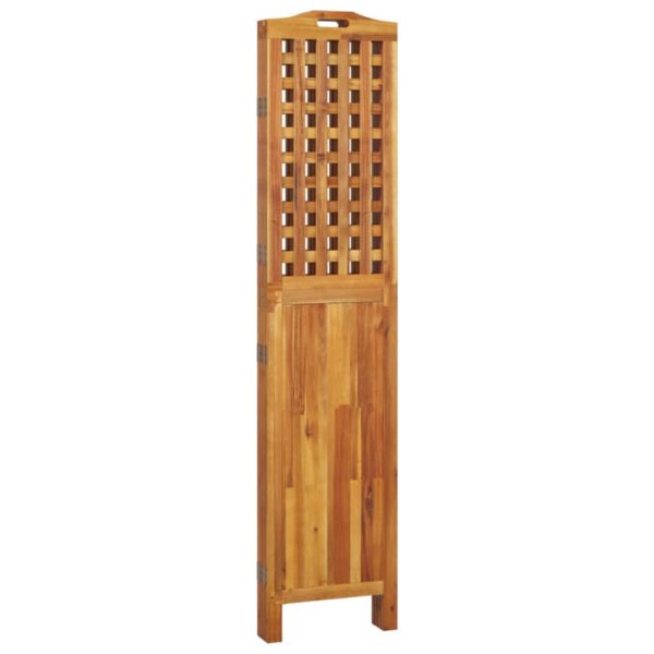 vidaXL 4-Panel Room Divider 63.8"x0.8"x70.9" Solid Wood Acacia - Image 6