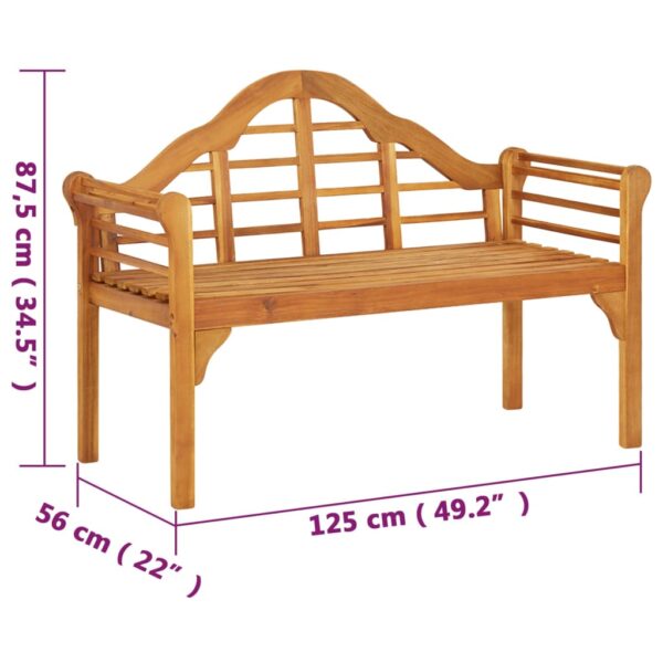 vidaXL Patio Bench 49.2" Solid Wood Acacia - Image 7