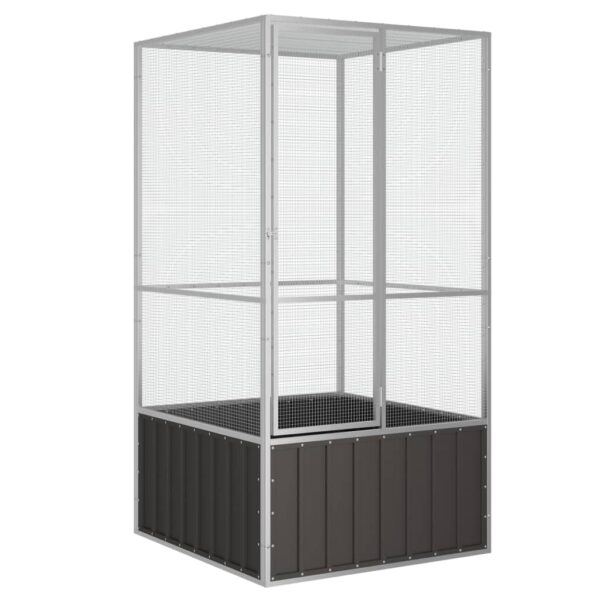 vidaXL Bird Cage Anthracite 43.7"x42.1"x83.3" Galvanized Steel