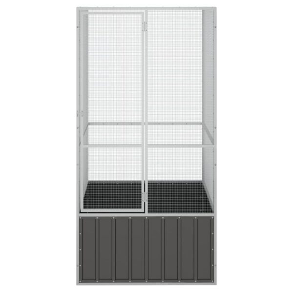 vidaXL Bird Cage Anthracite 43.7"x42.1"x83.3" Galvanized Steel - Image 3