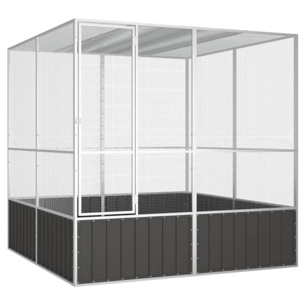 vidaXL Bird Cage Anthracite 84.1"x85.6"x83.3" Galvanized Steel