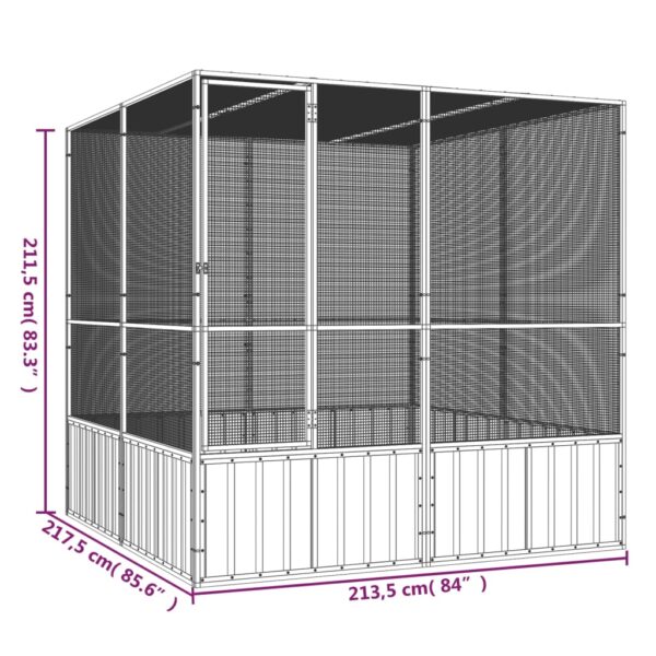 vidaXL Bird Cage Anthracite 84.1"x85.6"x83.3" Galvanized Steel - Image 6