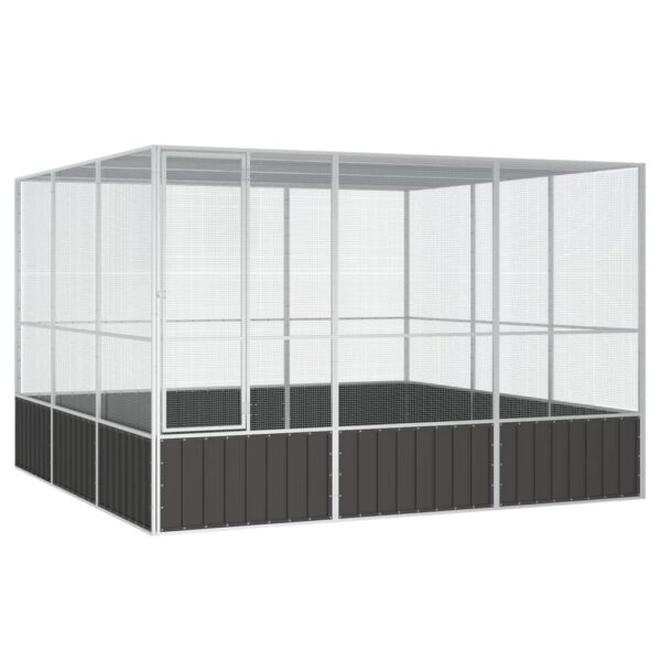 vidaXL Bird Cage Anthracite 119.1"x127.8"x83.3" Galvanized Steel