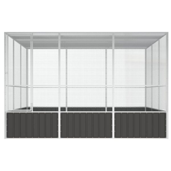 vidaXL Bird Cage Anthracite 119.1"x127.8"x83.3" Galvanized Steel - Image 3