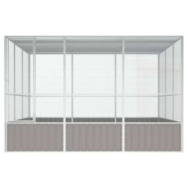 vidaXL Bird Cage Gray 119.1"x127.8"x83.3" Galvanized Steel - Image 3