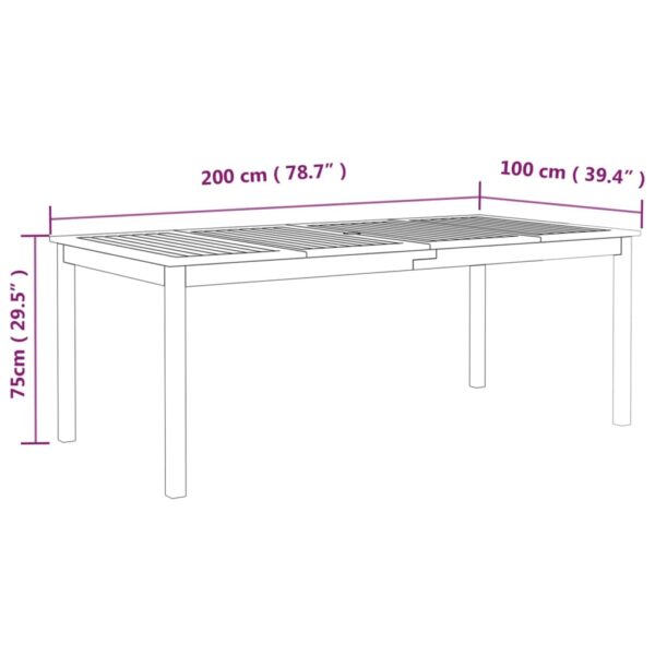 vidaXL 9 Piece Patio Dining Set Solid Wood Acacia Gray - Image 8