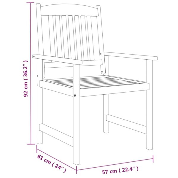 vidaXL 9 Piece Patio Dining Set Solid Wood Acacia Gray - Image 9