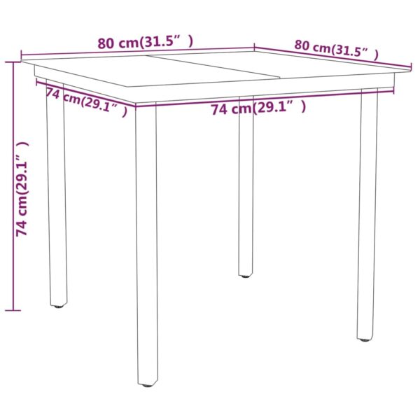 vidaXL 3 Piece Patio Dining Set Black - Image 7