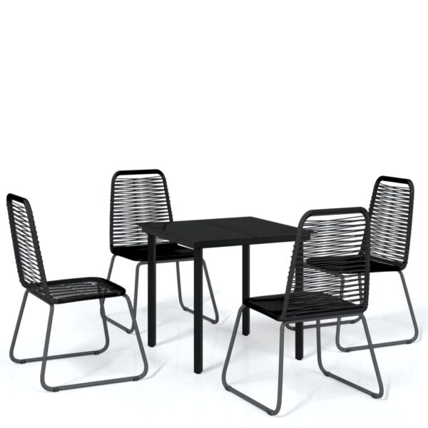 vidaXL 5 Piece Patio Dining Set Black - Image 2