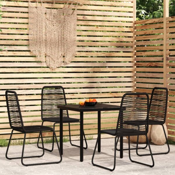 vidaXL 5 Piece Patio Dining Set Black