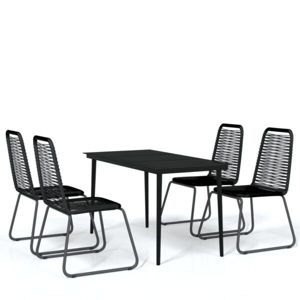 vidaXL 5 Piece Patio Dining Set Black - Image 2