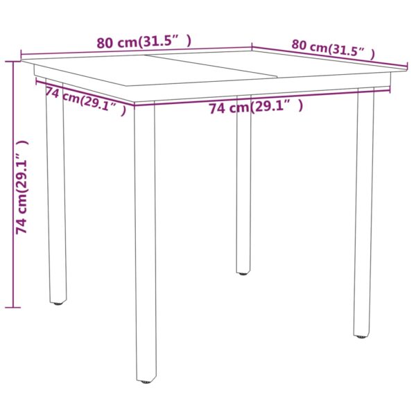 vidaXL 5 Piece Patio Dining Set Black - Image 8