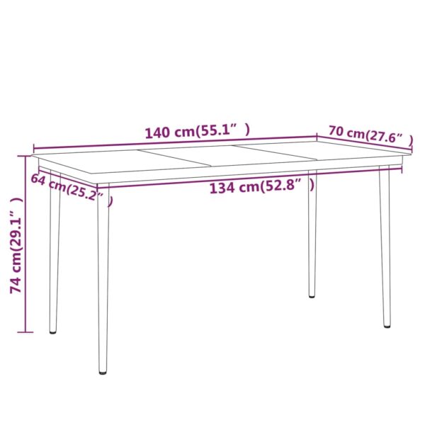 vidaXL 5 Piece Patio Dining Set Black - Image 8