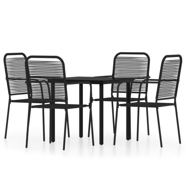 vidaXL 5 Piece Patio Dining Set Black - Image 2