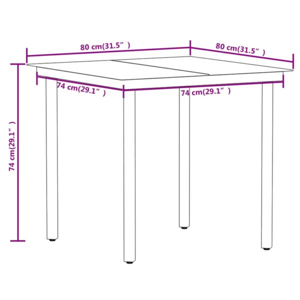 vidaXL 5 Piece Patio Dining Set Black - Image 8