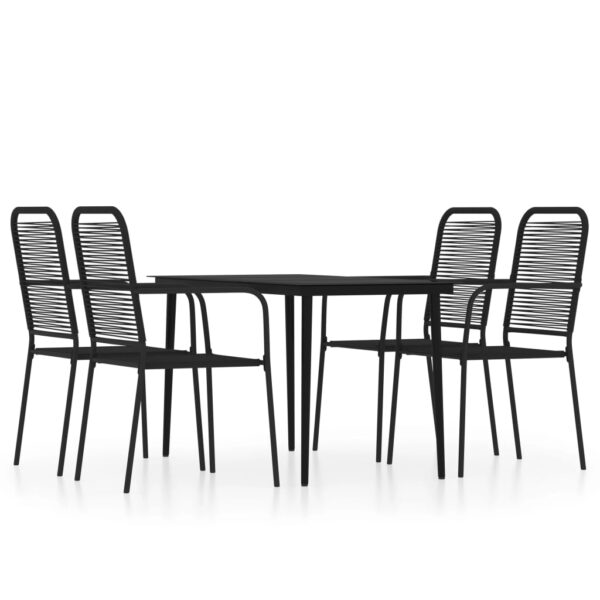 vidaXL 5 Piece Patio Dining Set Black - Image 2