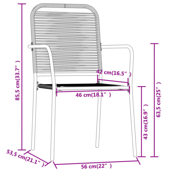 vidaXL 5 Piece Patio Dining Set Black - Image 7