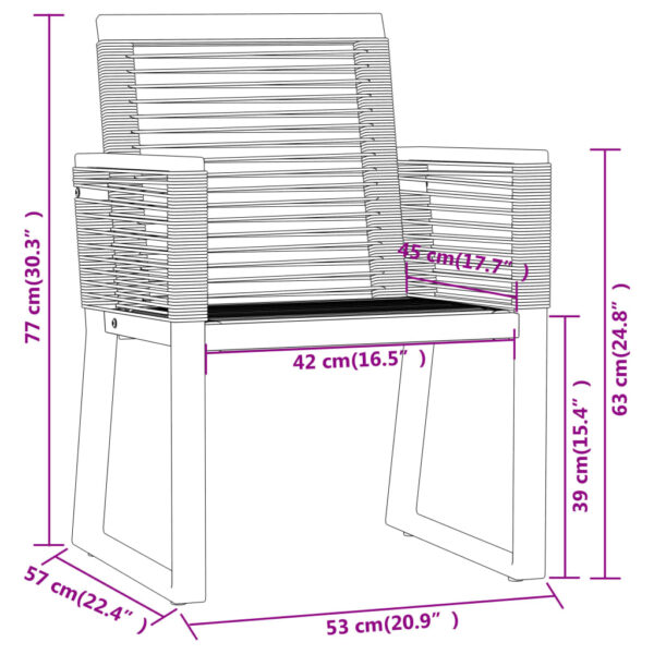 vidaXL 3 Piece Patio Dining Set Black - Image 7