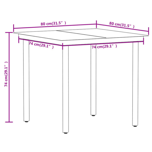 vidaXL 3 Piece Patio Dining Set Black - Image 8