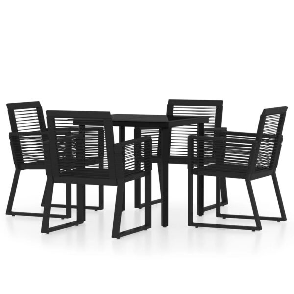 vidaXL 5 Piece Patio Dining Set Black - Image 2