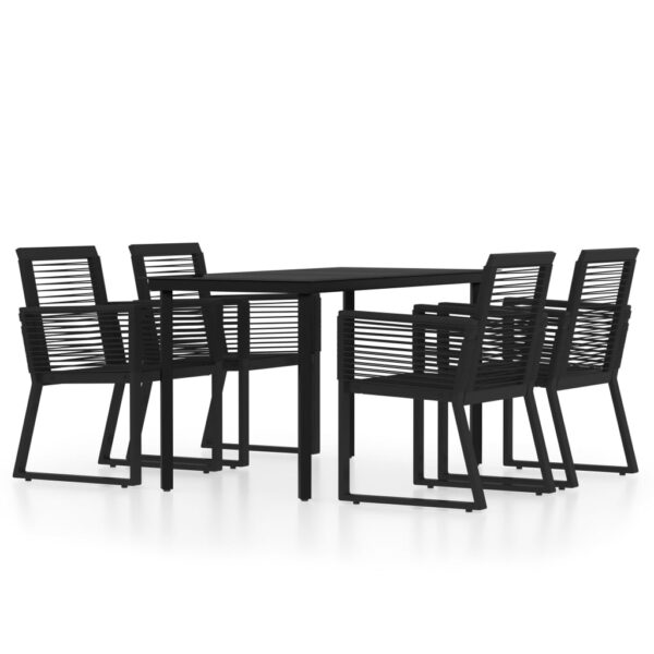 vidaXL 5 Piece Patio Dining Set Black - Image 2