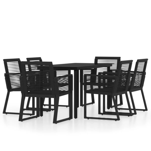 vidaXL 7 Piece Patio Dining Set Black - Image 2