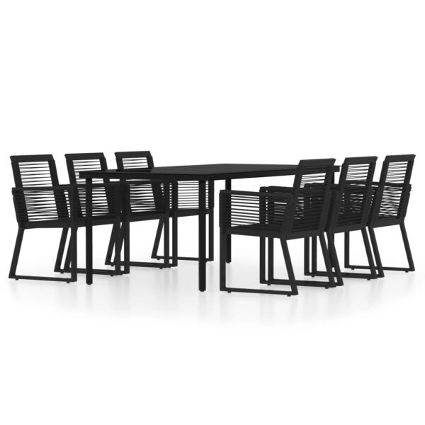 vidaXL 7 Piece Patio Dining Set Black - Image 2