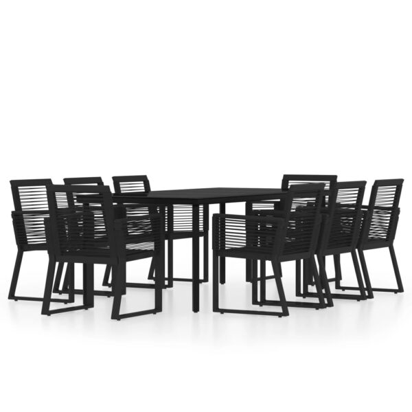 vidaXL 9 Piece Patio Dining Set Black - Image 2