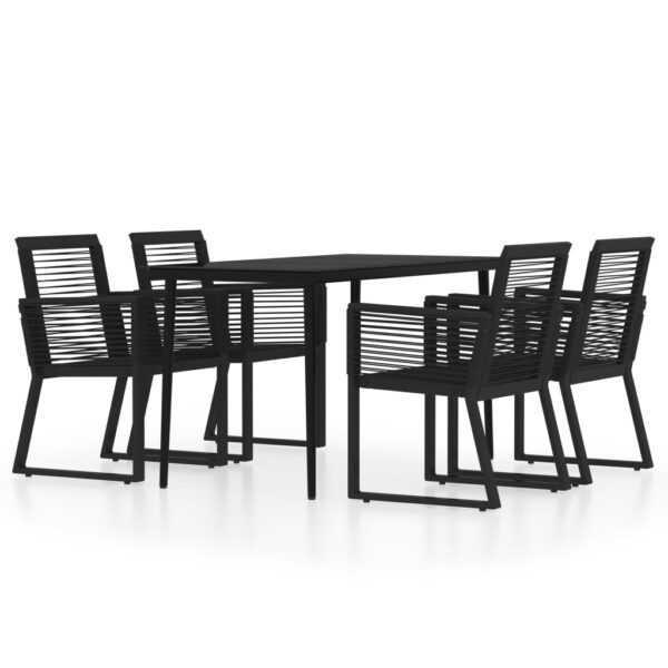 vidaXL 5 Piece Patio Dining Set Black - Image 2