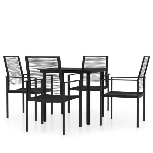 vidaXL 5 Piece Patio Dining Set Black - Image 2