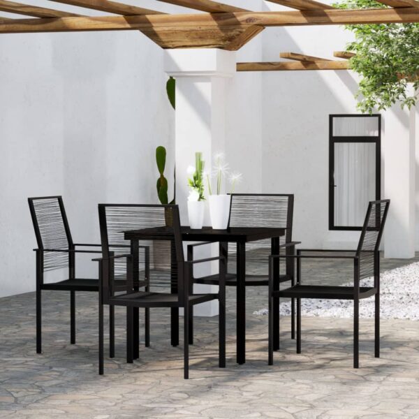 vidaXL 5 Piece Patio Dining Set Black