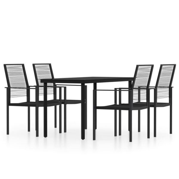 vidaXL 5 Piece Patio Dining Set Black - Image 2