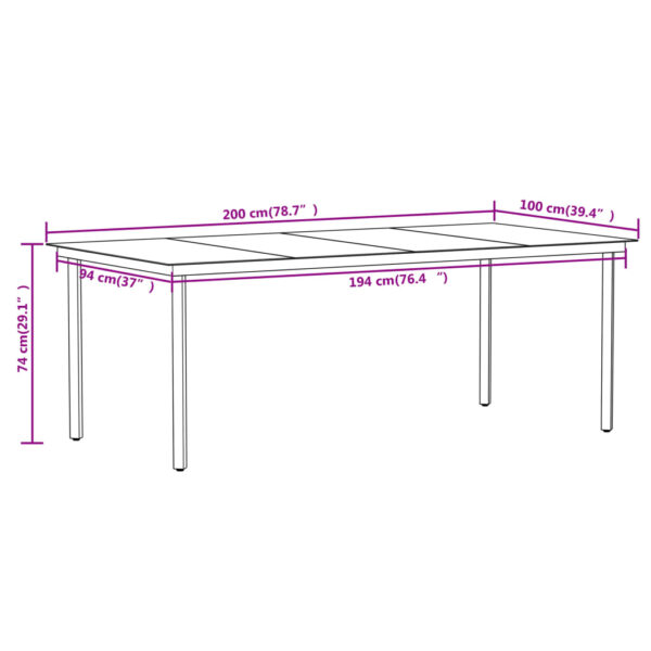 vidaXL 9 Piece Patio Dining Set Black - Image 8