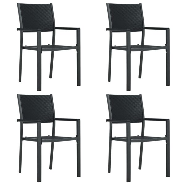 vidaXL 5 Piece Patio Dining Set Black - Image 3