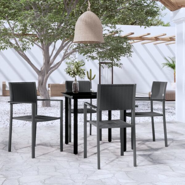 vidaXL 5 Piece Patio Dining Set Black