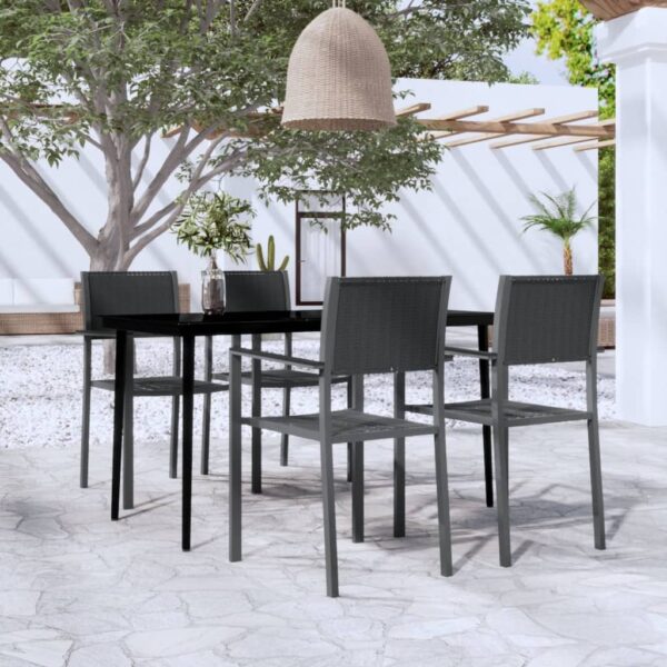 vidaXL 5 Piece Patio Dining Set Black