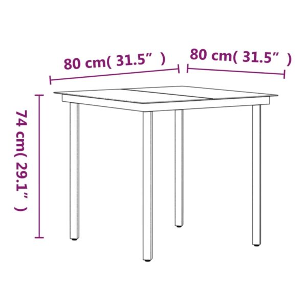 vidaXL 3 Piece Patio Dining Set with Cushions Black - Image 8