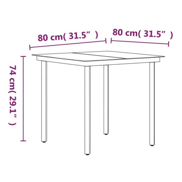 vidaXL 3 Piece Patio Dining Set with Cushions Gray and Black - Image 8