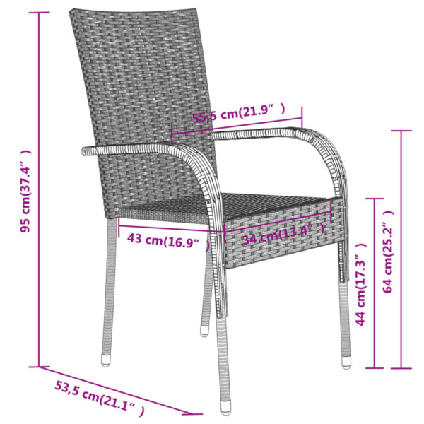 vidaXL 3 Piece Patio Dining Set Black - Image 7