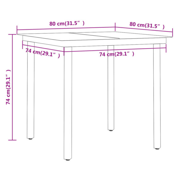 vidaXL 5 Piece Patio Dining Set Black - Image 8