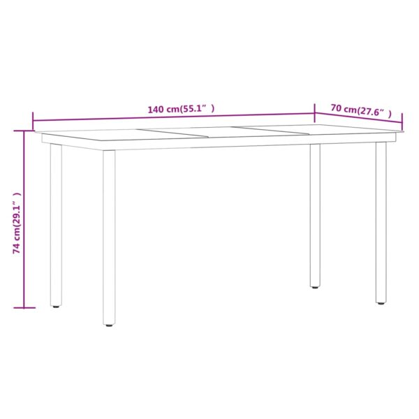 vidaXL 7 Piece Patio Dining Set Black - Image 9