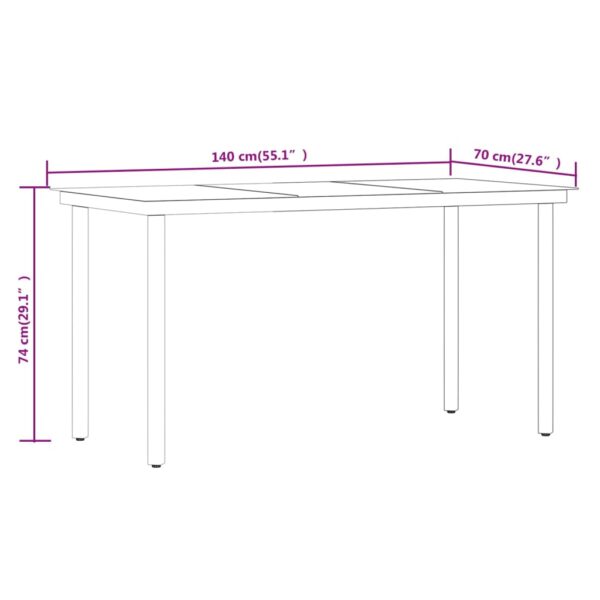 vidaXL 5 Piece Patio Dining Set Brown and Black - Image 9