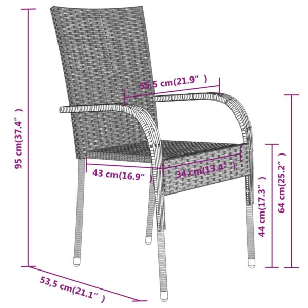 vidaXL 9 Piece Patio Dining Set Black - Image 8