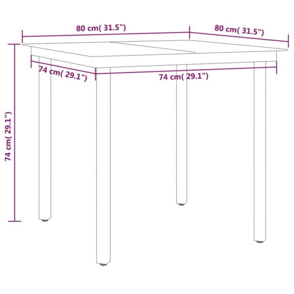 vidaXL 3 Piece Patio Dining Set Black - Image 8